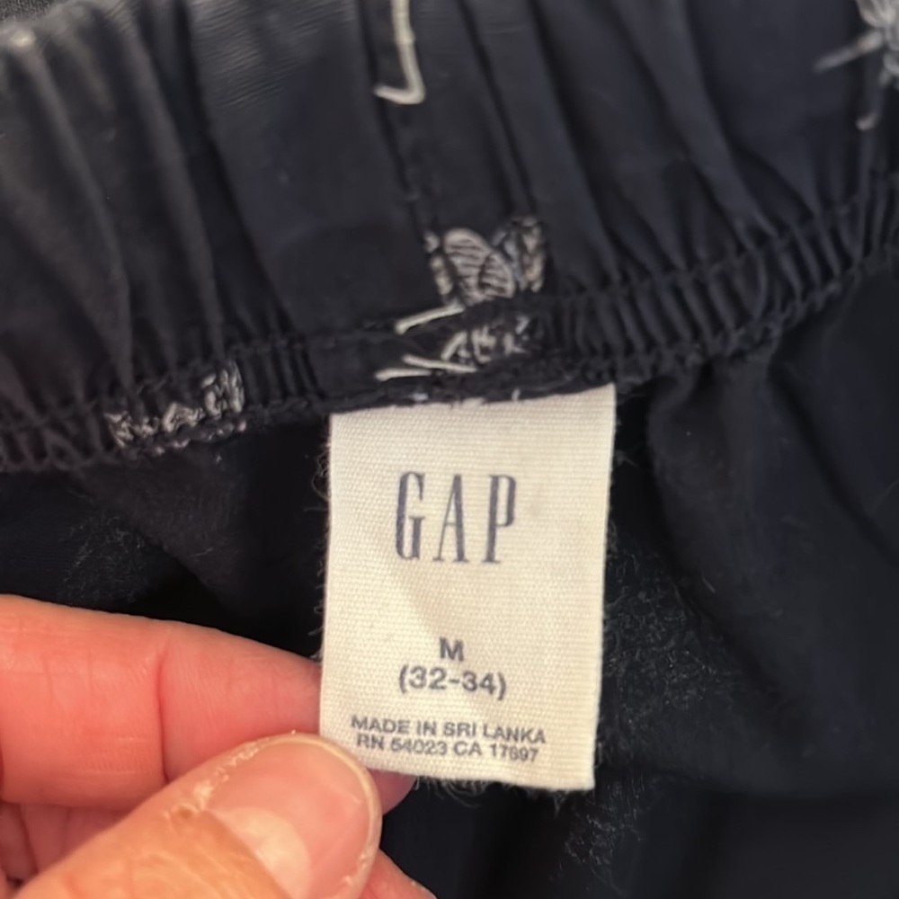 GAP Navy Blue Fly Print Comfy Pajama Drawstring Pants Size Medium - Picture 9 of 10